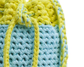 Handbag - Shoulder bag - Knitted bag - Trapilho cotton ribbon hook bag - Women bag - Shopping bag