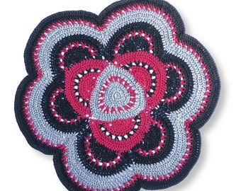 Rug / Carpet - Recycled cotton, Hookeed, Ribbon - Traphilo - Taphilo
