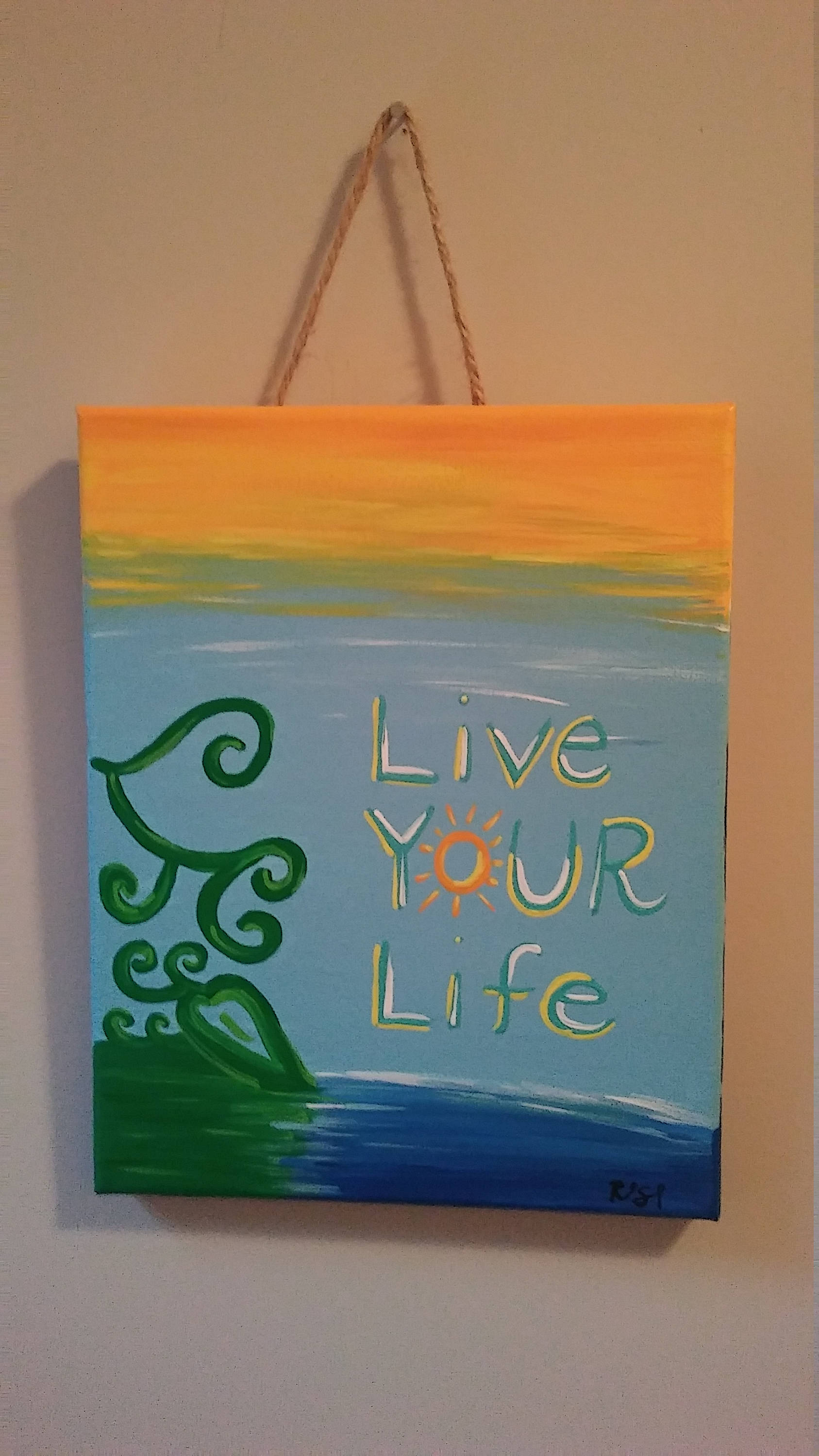 8 x 10 original canvas painting Live Your Life hand Etsy