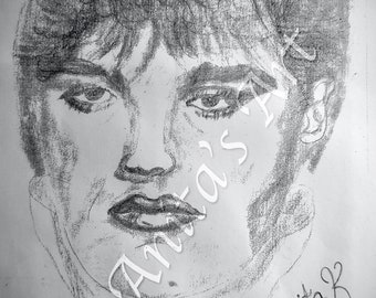My first Sketch ever was Elvis in his younger years. A Drawing with Graphite  Pencil for Collectibles.  The King of Rock was a Famous Singer