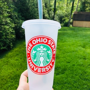 Custom College Starbucks Cup, State School Starbucks, Graduation Gift, Senior, Reusable Cold Cup