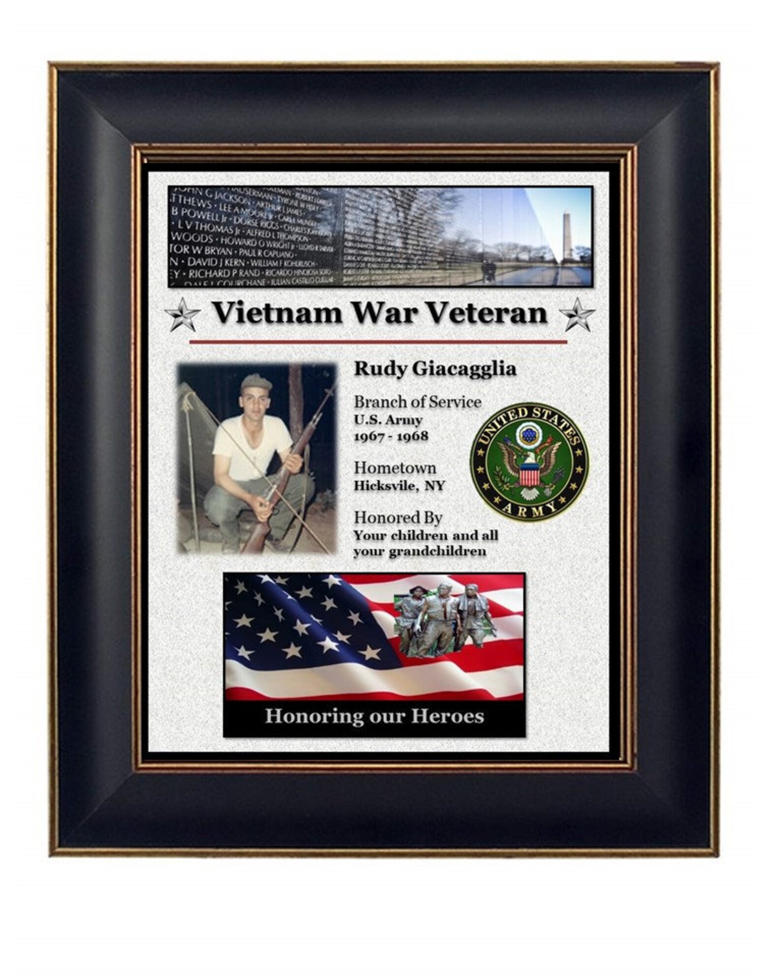 Personalized Vietnam Veteran Plaque Etsy