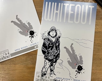 WHITEOUT #1 Facsimile edition with full figure remarque sketch.