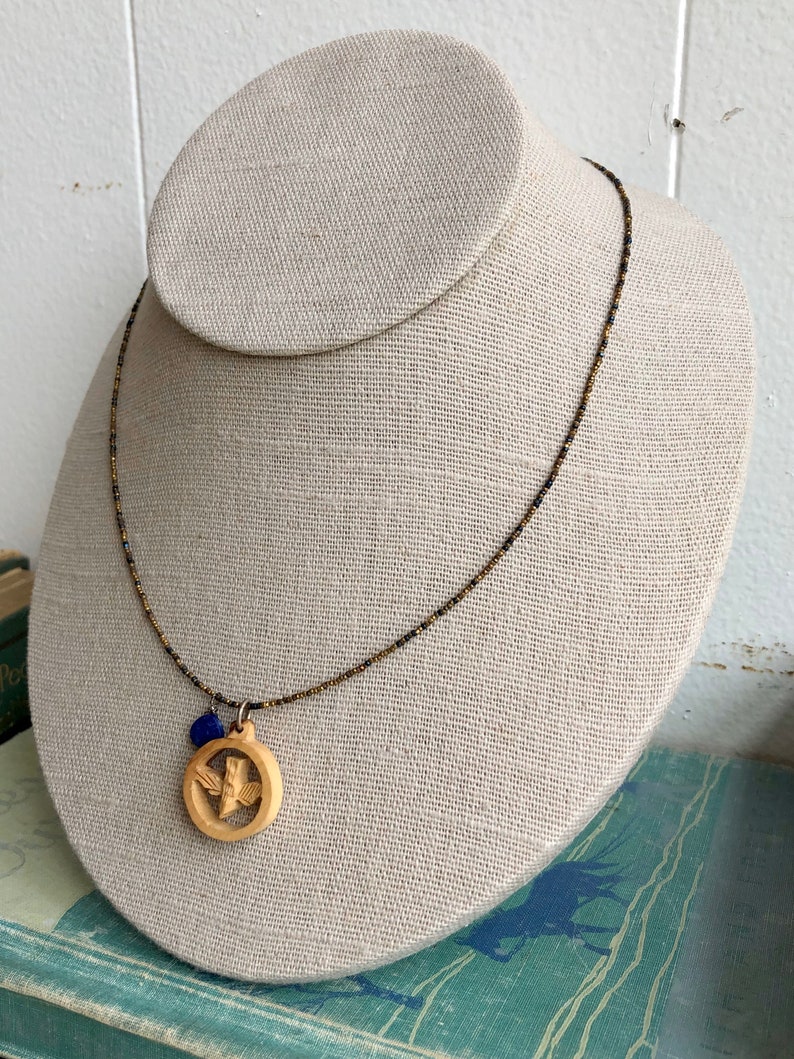 Antique Steel Seed Bead Necklace