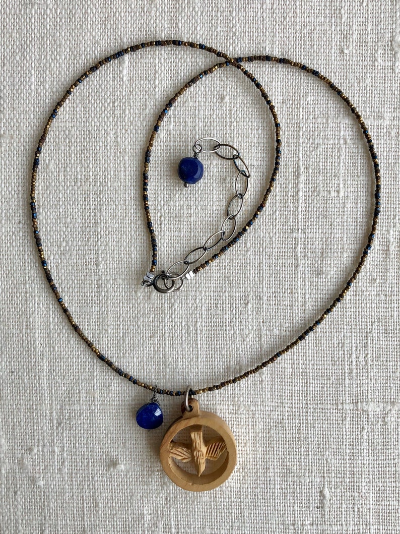 Antique Steel Seed Bead Necklace