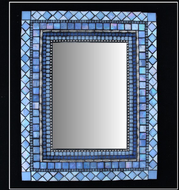 Rectangle Mosaic Mirror 15 Blue Ice Palace - Mosaic Mirror Rectangular Tall Rectangle Mosaic Mirror 15 Blue Ice Palace - Mosaic Mirror Rectangular Tall