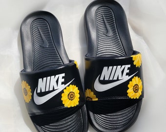 nike slides sunflower