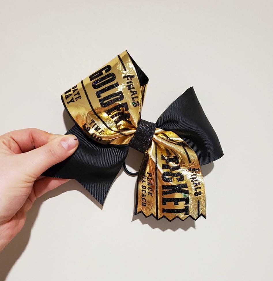 Golden Ticket Cheer Bow 2021 US finals Etsy
