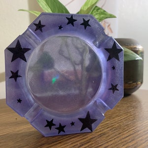 Purple & Black Stars Ashtray