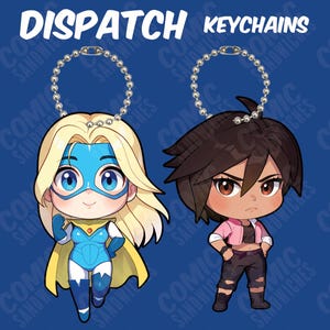 Dispatch Game Keychains - Gamer Gift - Chibi - Z-team - Invisigal - Blonde Blazer
