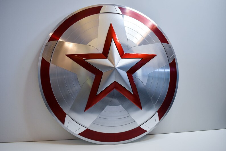 Red Guardian Shield Metal Prop Replica Etsy