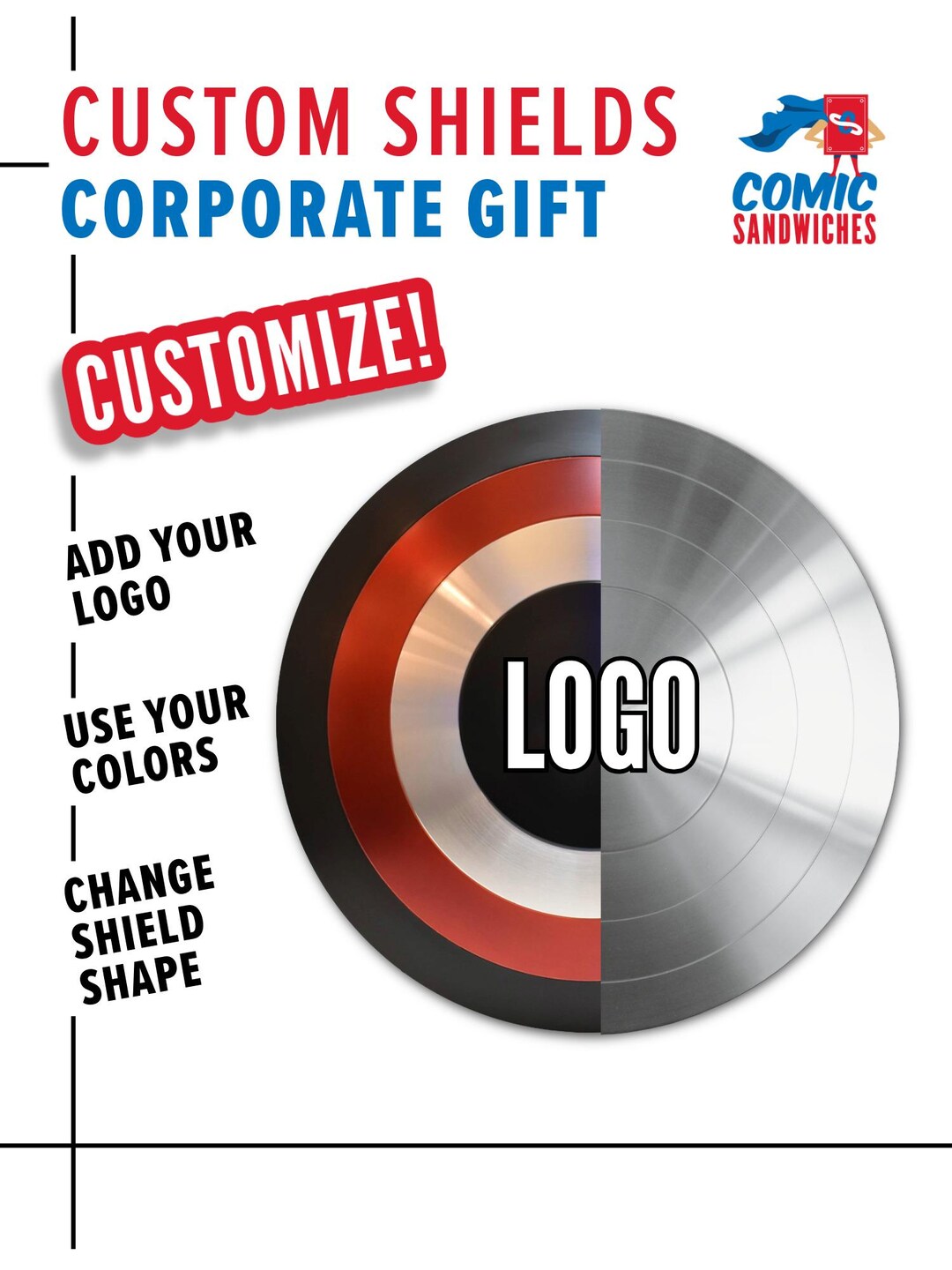 Custom Metal Shield - Corporate Gift - Business Gift - Design Your Own ...