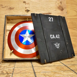 Wooden Shield Display Crate — WWII Captain America Shield Case