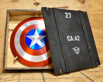 Wooden Shield Display Crate — WWII Captain America Shield Case