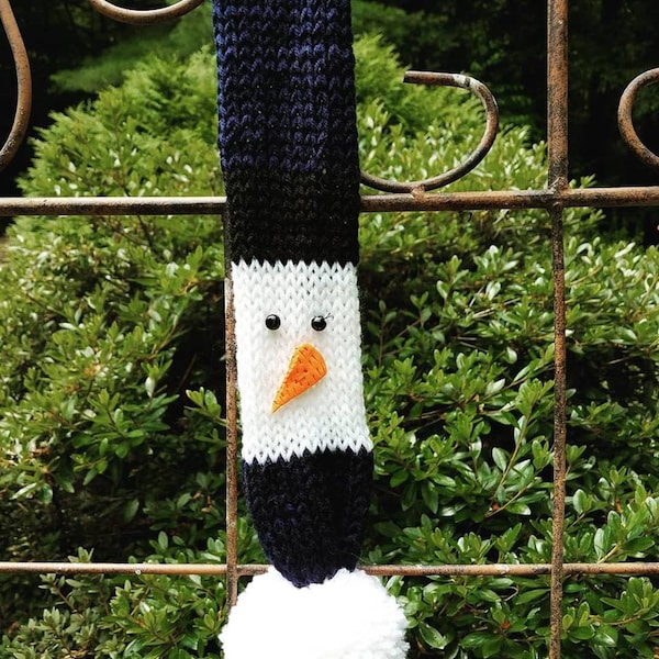 Snowman scarf, Winter Scarf, Knit Scarf, Christmas Scarf, Child's Scarf, Adult Scarf, Winter clothing, Winter wear, Ski clothing, sledding