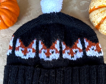 Knitted Fox Hat, Merino Wool Adult Animal Hat, Winter Clothing