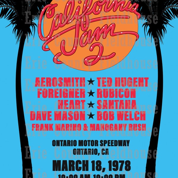California Jam Poster Etsy