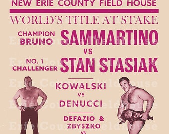 Professional Wrestling - Sammartino & Stasiak - 1974, Erie County Fieldhouse, Erie PA