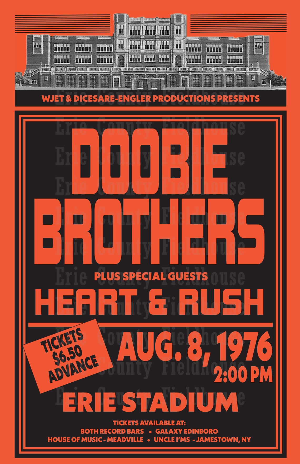 Erie PA 1976 Stadium Concert With Doobie Brothers Heart | Etsy