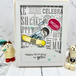 Handmade Card/Birthday Card/Skateboard Card/For Boy/For Him