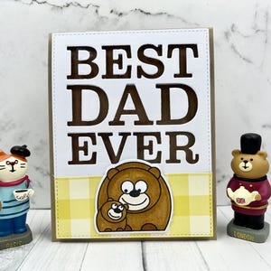 Handmade Card/Happy Father's Day/For Him/Bear Card/Best Dad Ever