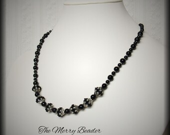 TATIANA☆[Silver925] Black Cube Beads Necklace Sterling Silver Cube Bead Necklace - Find Your Perfect Style