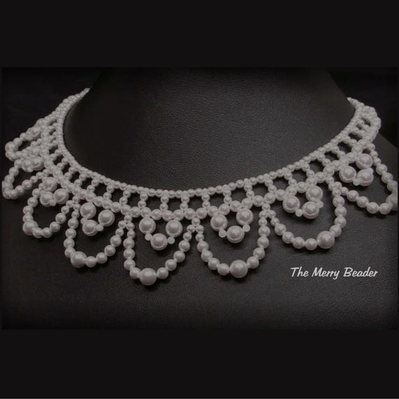 ファッション雑貨・小物その他 ENGBROX silver925 classical pearl necklace 4mm6mm Signed CJ Gray Faux Pearl Faceted Crystal Woven Beaded