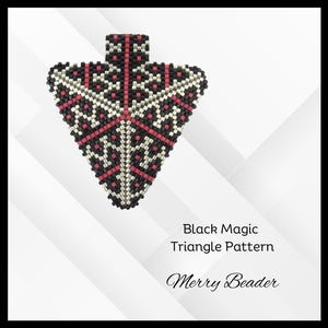 Peyote Stitch Triangle Black Magic Anhänger Muster mit Word Chart PDF Download