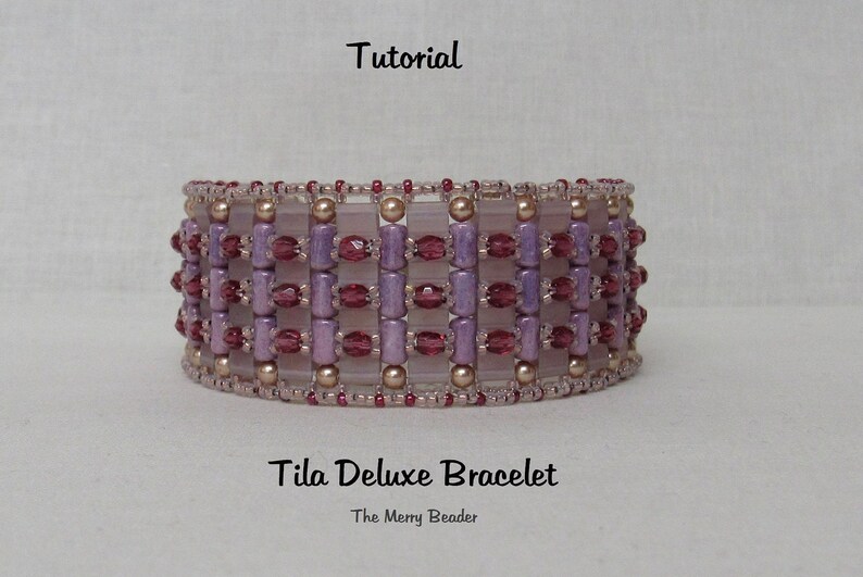 Handledning - Mönster Tila Deluxe Armband Peyotesöm med Tila, Rulla, Firepolish och Ross Beads Kompletta instruktioner bild 6