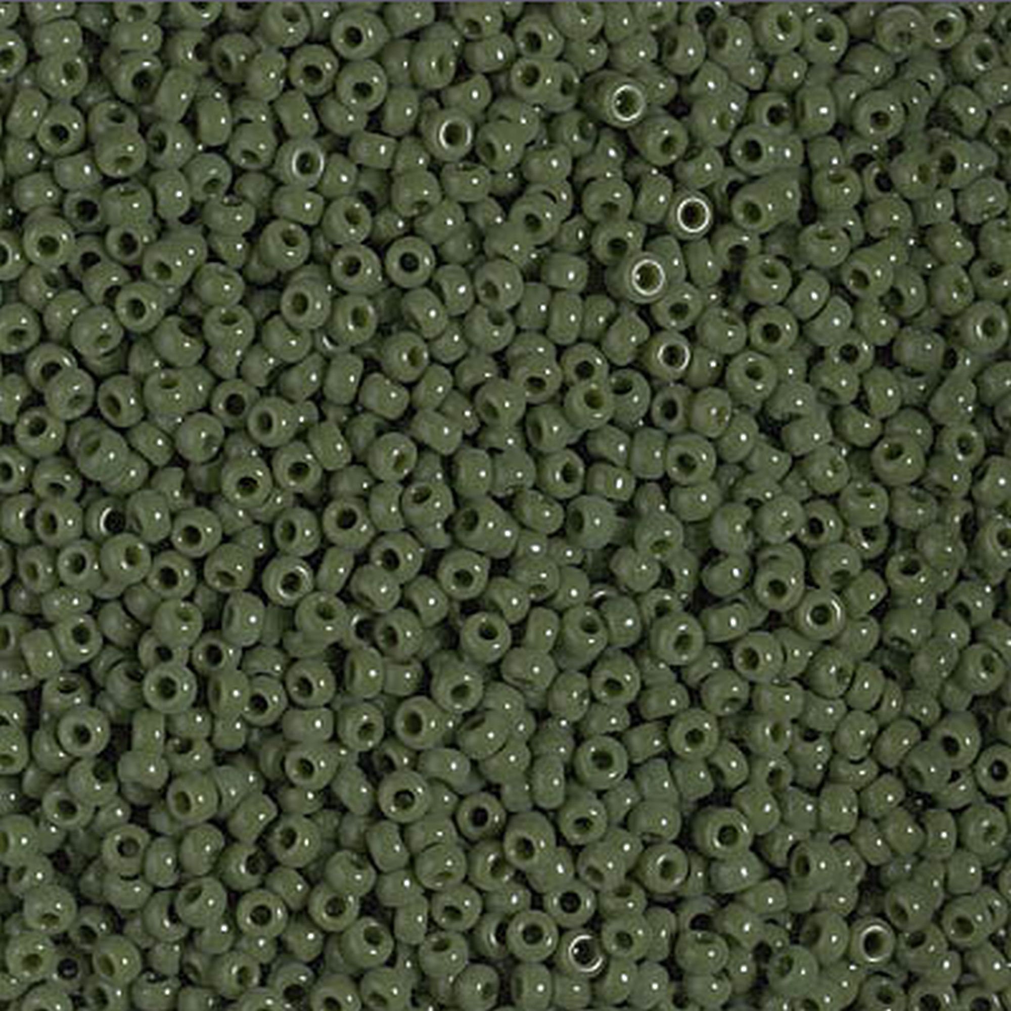 25 grams 11/0 Opaque Avocado Green (RR501) Miyuki Rocaille Seed Beads