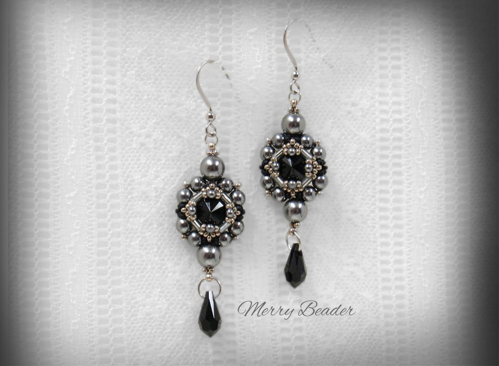 Tutorial Beaded Victorian Drop Earrings Mariella Pattern Using Pearls ...