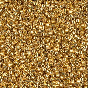 10 grams Miyuki Delica 11/0 Duracoat Galvanized  Gold Cylinder Seed Beads DB1832