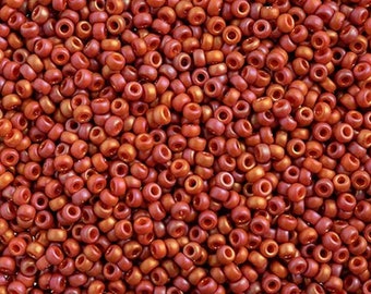 25 Grams 11/0 Frosted Rainbow Carnelian (RR4695) Miyuki Rocaille Seed Beads