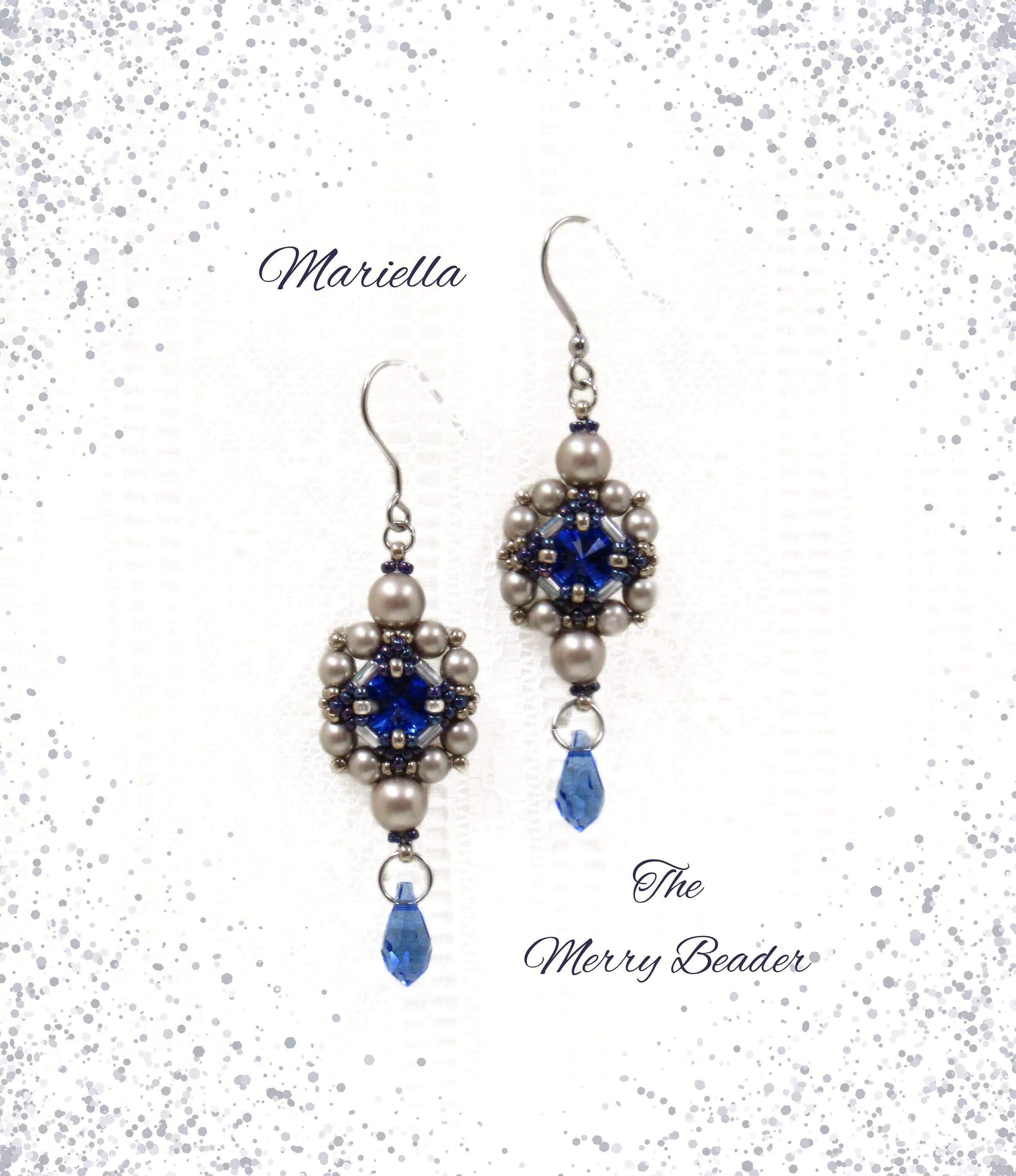 Tutorial Beaded Victorian Drop Earrings, Pattern Using Pearls Crystal ...