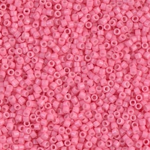 10 grams 11/0 Delica Opaque DC Pink Dyed  DB2117 Cylinder Seed Bead