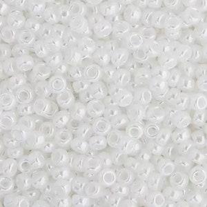 50 grams Opaque Luster White Pearl (RR420) 11/0 Miyuki Rocaille Seed Beads