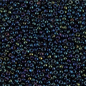 11/0 50 gram pkg Metallic Dark Blue Iris  (RR452) Miyuki Rocaille Seed Beads