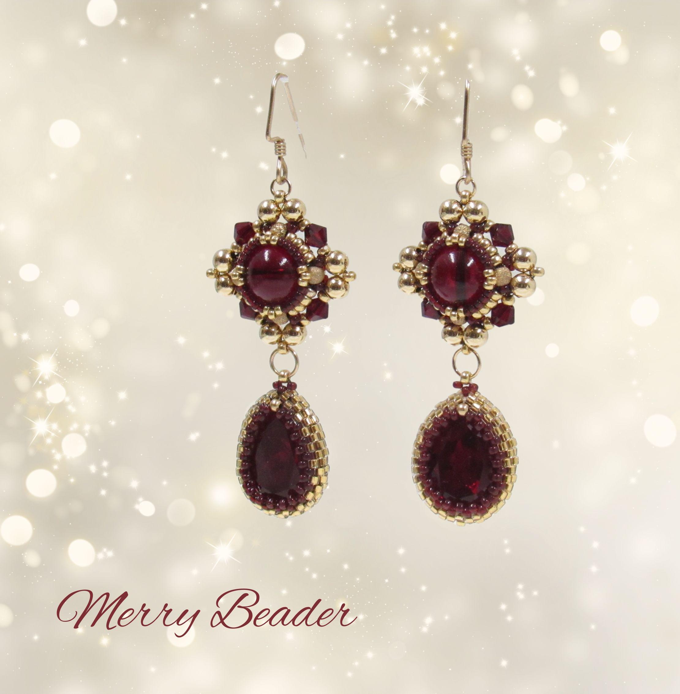 Ruby Red and Gold Vintage Style Crystal Romantic Dangle Earrings - Etsy