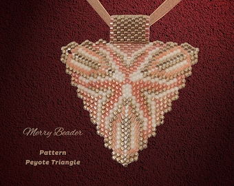 Peyote Stitch Triangle Petals Pendant Pattern with Word Chart PDF Download