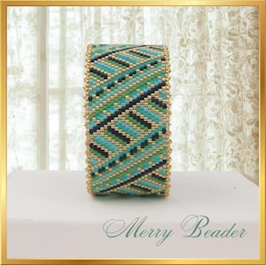 Tartan Odd Count Peyote Stitch Bracelet Pattern with diagram and word chart