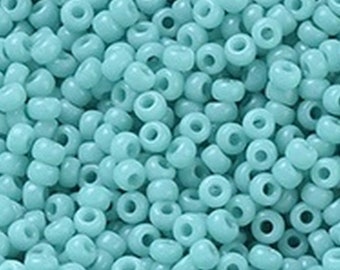 50 grams Opaque Turquoise Green 11/0 Miyuki Round Seed Bead  #412L