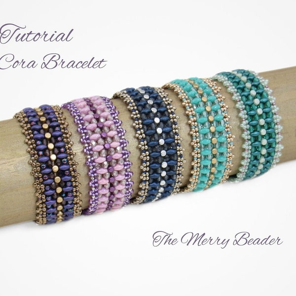 Tutorial - Pattern Cora Bracelet  Superduo Minos Firepolish