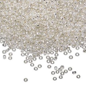 11/0 50 grams Silver Lined Crystal (RR1) Miyuki Rocaille Seed Beads