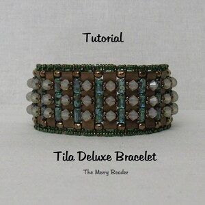 Handledning - Mönster Tila Deluxe Armband Peyotesöm med Tila, Rulla, Firepolish och Ross Beads Kompletta instruktioner bild 5