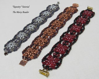 Tutorial - Pattern "Tapestry" Superduo Seed Bead Bracelet