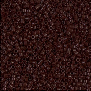 10 grams 11/0 Delica Opaque Dark Brown DB734 Miyuki Cylinder Seed Bead
