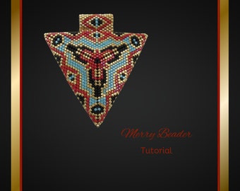 Tutorial Peyote Stitch Triangle Pendant with Word Chart PDF Download