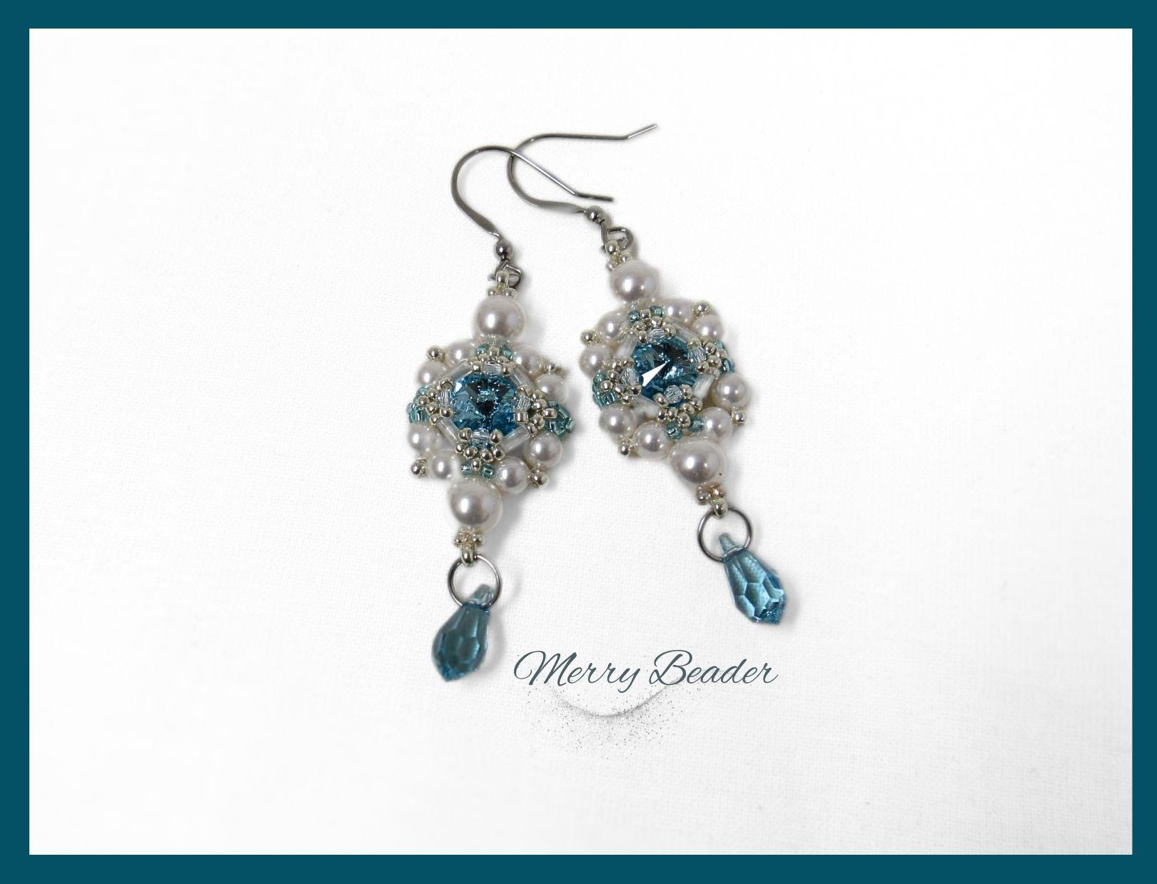 Tutorial Beaded Victorian Drop Earrings Mariella Pattern Using Pearls ...