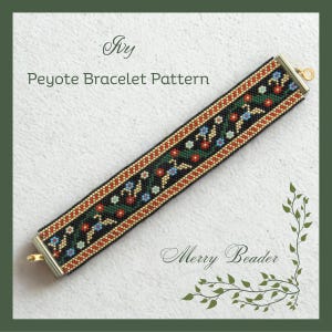 Peyote Stitch Ivy Odd Count Bracelet Beading Pattern
