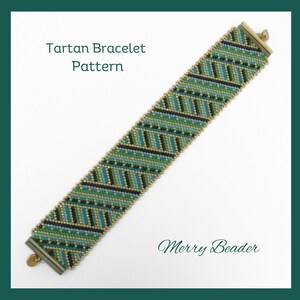 Tartan Odd Count Peyote Stitch Bracelet Pattern with diagram and word chart